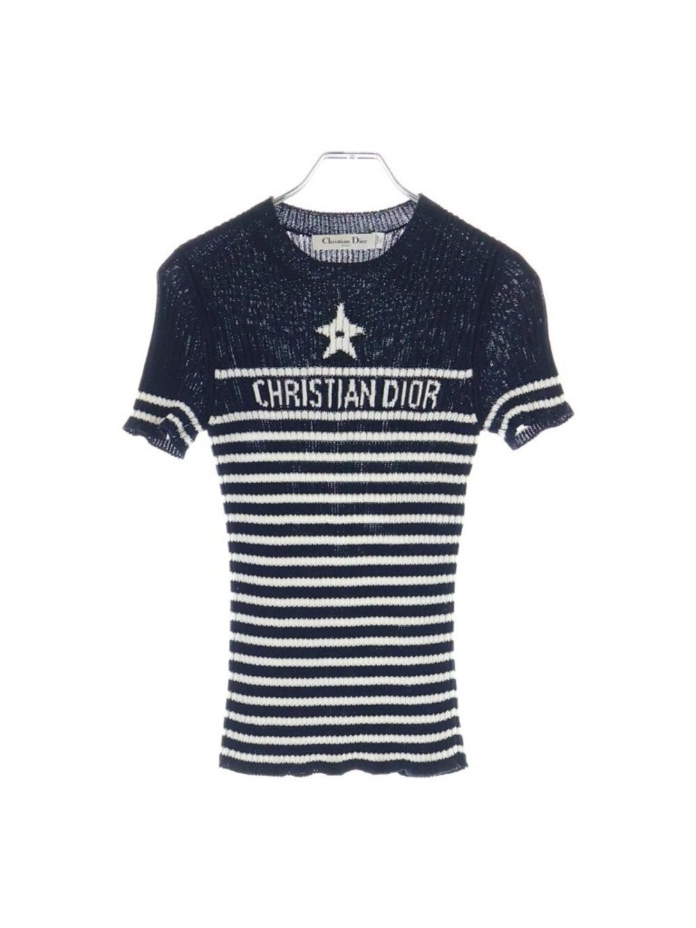Dior Dioriviera Star Logo Short Sleeve Knit Shirt Sweater Navy